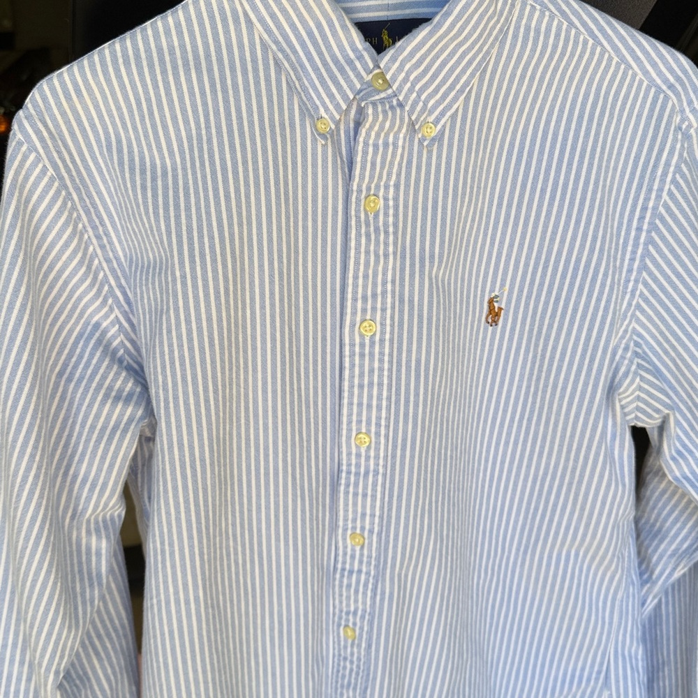 Polo by Ralph Lauren Light Blue & White Striped Button-Down Shirt - Picture 6 of 7